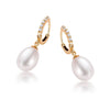 Bông tai Vàng 14K Ngọc trai giọt trắng  Freshwater Pearl Gold Earrings | AME Jewellery