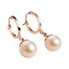Bông tai Vàng Hồng 14K Ngọc trai trắng White Freshwater Pearl Hinged Earrings in 14K Rose Gold by AME Jewellery