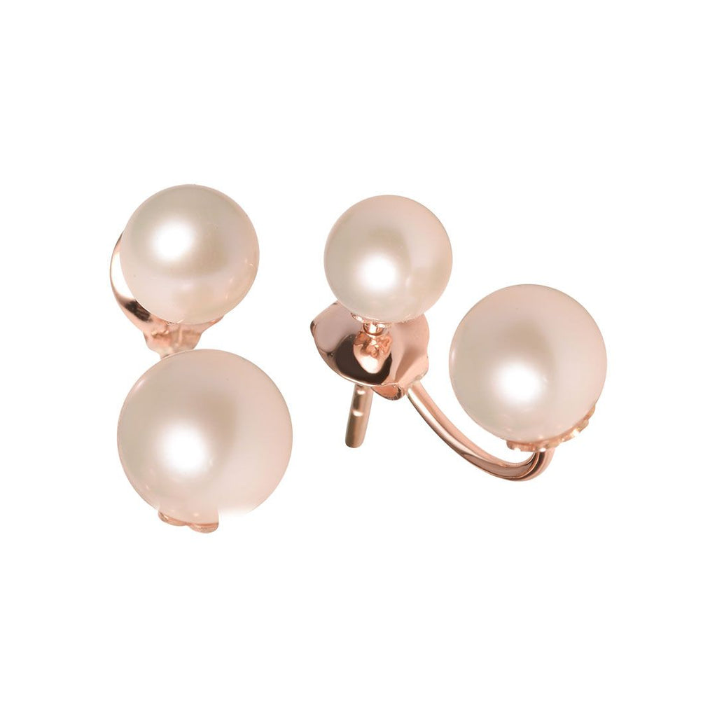 Bông tai vàng ngọc trai Freshwater pearl earrings in 14k rose - AME Jewellery