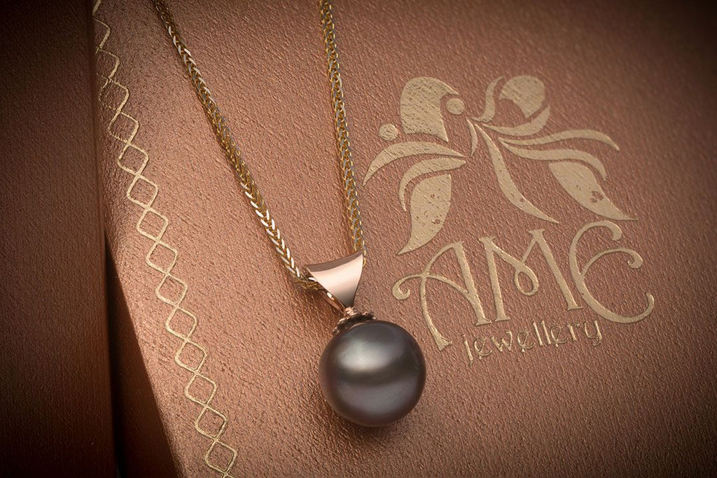 Mặt dây Ngọc trai Biển Tahitian Pearl Vàng hồng 14K AME Jewellery