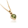 Mặt dây Vàng 14K Đá quý thiên nhiên Heart-cut Peridot Bezel Gold Pendant Necklace - AME Jewellery
