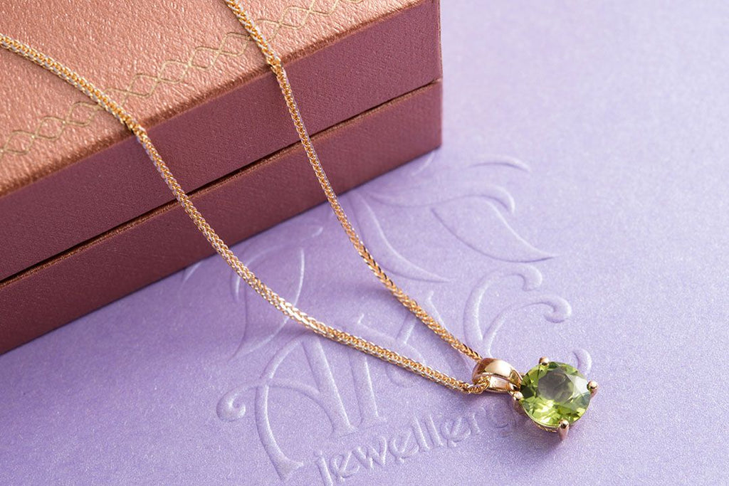 Mặt dây chuyền Vàng Đá quý thiên nhiên Peridot Pendant Necklace in 14K Yellow Gold by AME Jewellery