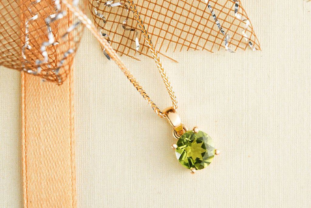 Mặt dây chuyền Vàng Đá quý thiên nhiên Peridot Pendant Necklace in 14K Yellow Gold by AME Jewellery