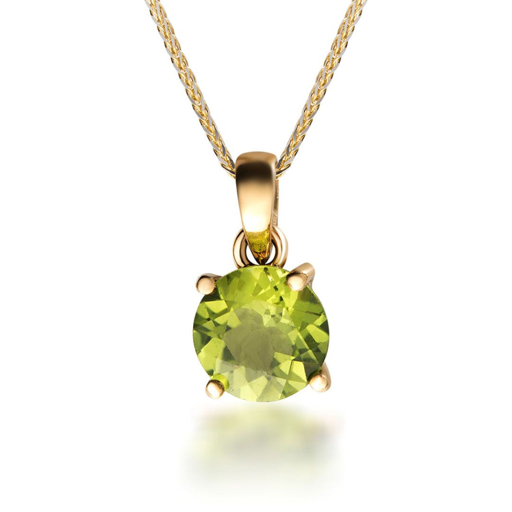 Mặt dây Vàng 14K Đá quý thiên nhiên Peridot Gold Pendant Necklace - AME Jewellery