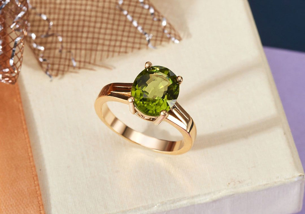 Nhẫn Vàng 14K Đá quý thiên nhiên Peridot  Ring - AME Jewellery