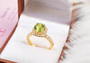 Nhẫn Vàng 14K Đá quý thiên nhiên Natural Peridot halo ring | AME Jewellery