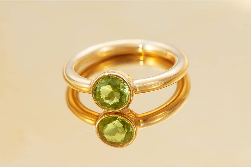 Nhẫn nữ Vàng 14K Đá quý thiên nhiên Peridot Gold Ring | AME Jewellery