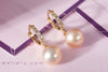 Bông tai Vàng 14K Ngọc trai Freshwater Pearl Gold Hoop Earrings - AME Jewellery