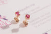 Bông tai Vàng Đá quý thiên nhiên Natural Ruby 4-Prong Earrings in 14K Rose Gold | AME Jewellery