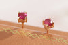 Bông tai Vàng Đá quý thiên nhiên Natural Ruby 4-Prong Earrings in 14K Rose Gold | AME Jewellery