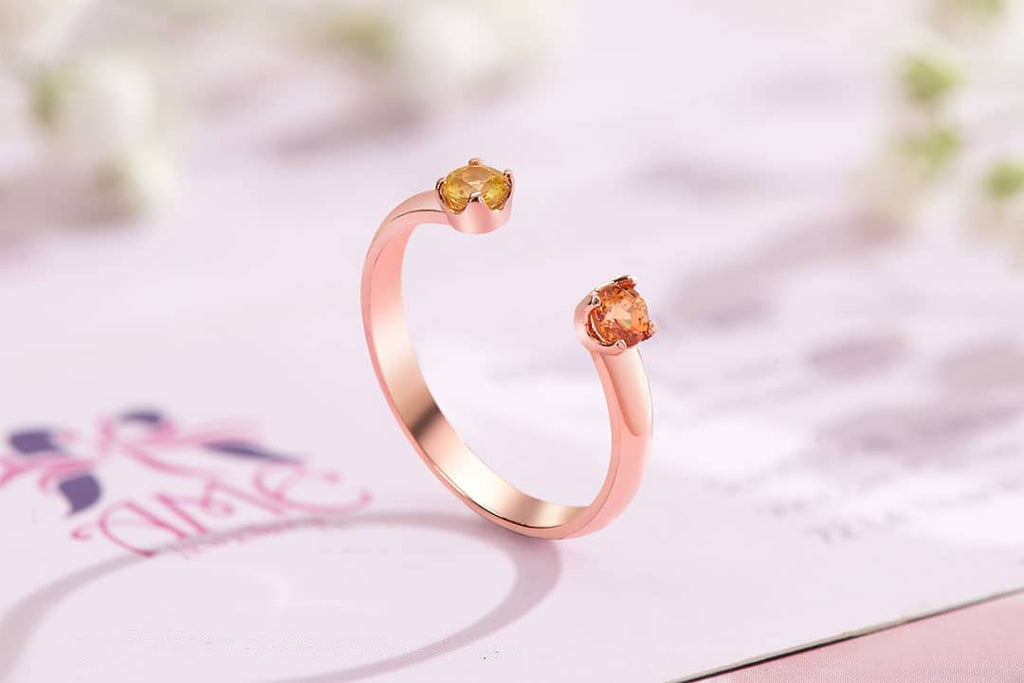 Nhẫn Vàng hồng Đá quý tự nhiên Fancy Sapphire Open Ring 14K Rose Gold by AME Jewellery