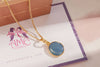 Mặt dây Vàng 14K Đá quý thiênnhiên Blue Sapphire Gold Pendant | AME Jewellery 