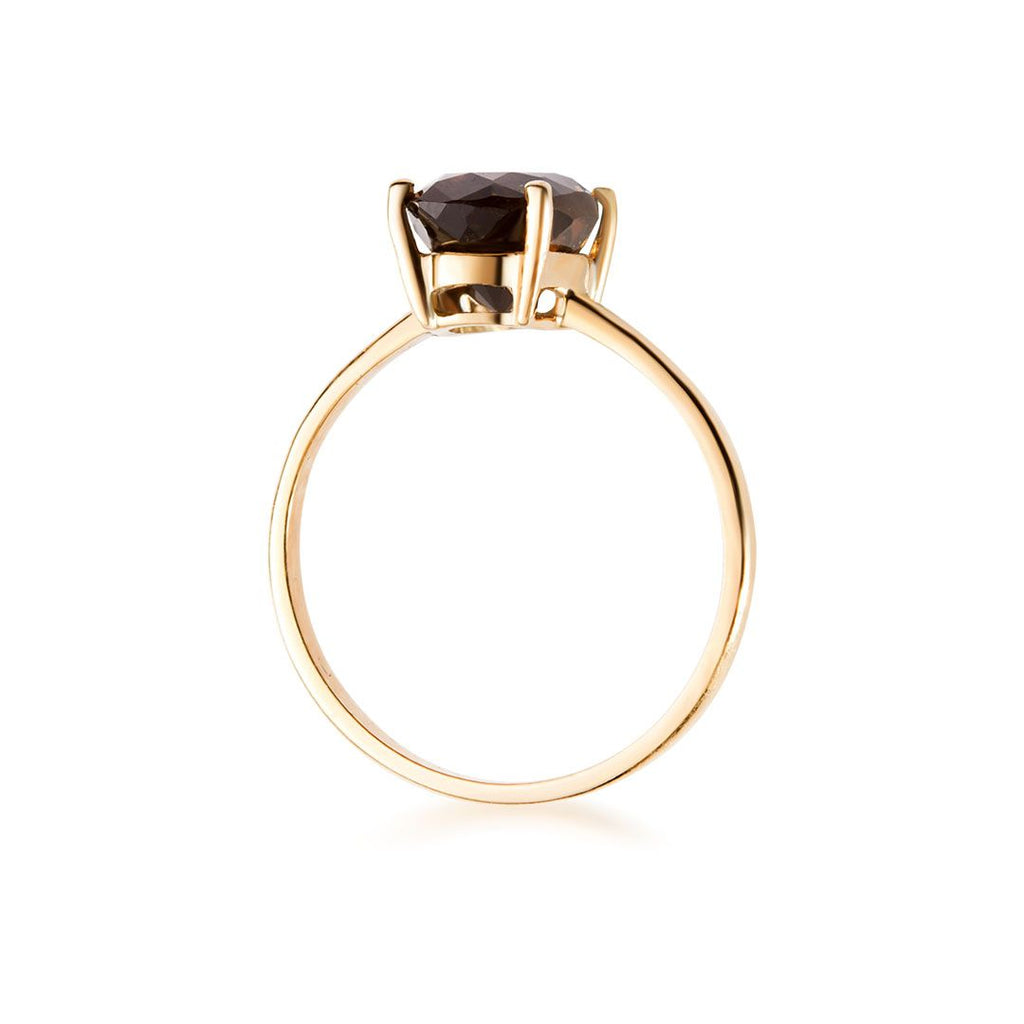 Nhẫn Vàng Đá quý thiên nhiên Smoky Quartz Ring in 14K yellow Gold by AME Jewellery