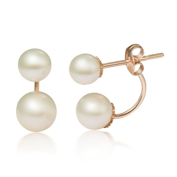 Bông tai vàng ngọc trai Freshwater pearl earrings in 14k rose - AME Jewellery