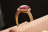 Nhẫn Vàng Đá quý tự nhiên Pear-shaped Cabochon Star Ruby Yellow Gold Ring by AME Jewellery