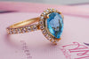 Nhẫn nữ Vàng 14K Đá quý Blue Topaz Gold Ring - AME Jewellery
