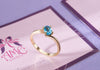 Nhẫn Vàng 14K Đá quý tự nhiên oval Blue Topaz Gold Ring - AME Jewellery