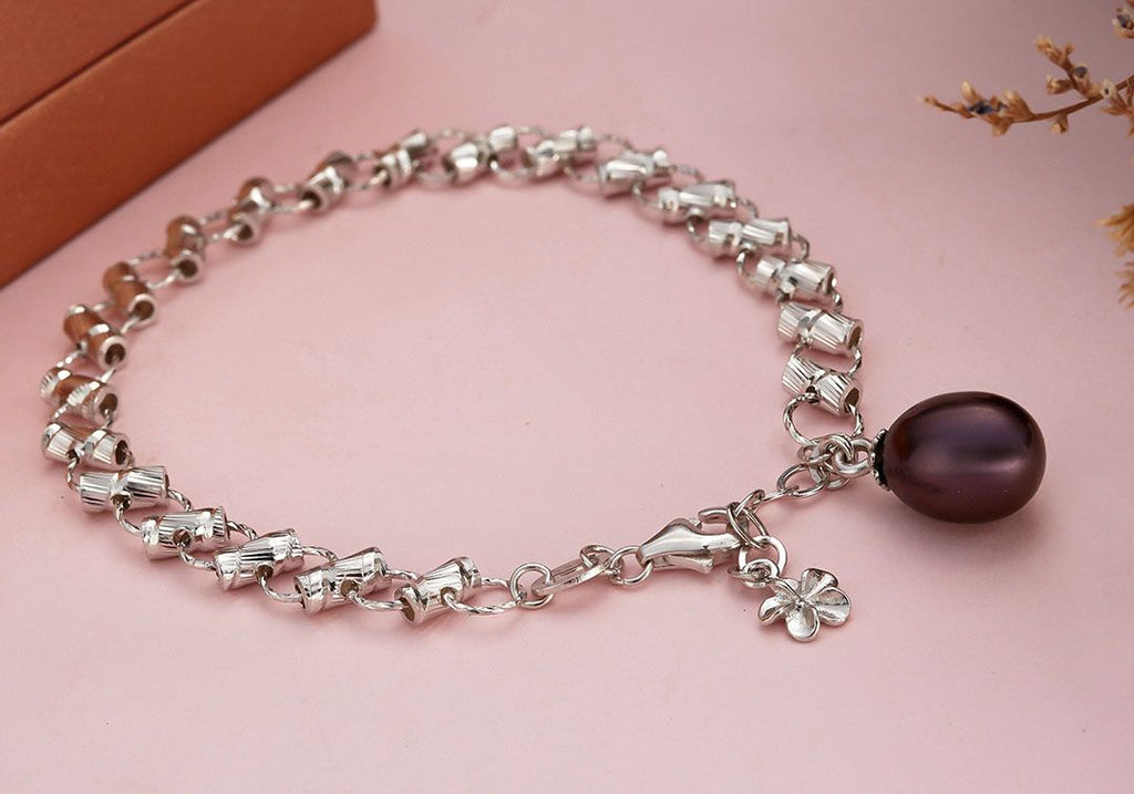 Lắc tay Ngọc trai nước ngọt Aubergine Teardrop Freshwater Pearl Bracelet by AME Jewellery