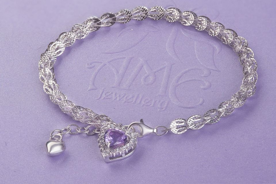 Lắc tay Đá quý thiên nhiên Amethyst Silver Bracelet by AME Jewellery