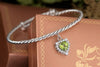 Vòng tay Đá quý thiên nhiên Peridot Silver Cable Bangle - AME Jewellery