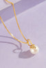 Mặt dây Vàng Ngọc trai White Freshwater Pearl Leaf Pendantin 14K Yellow Gold | AME Jewellery