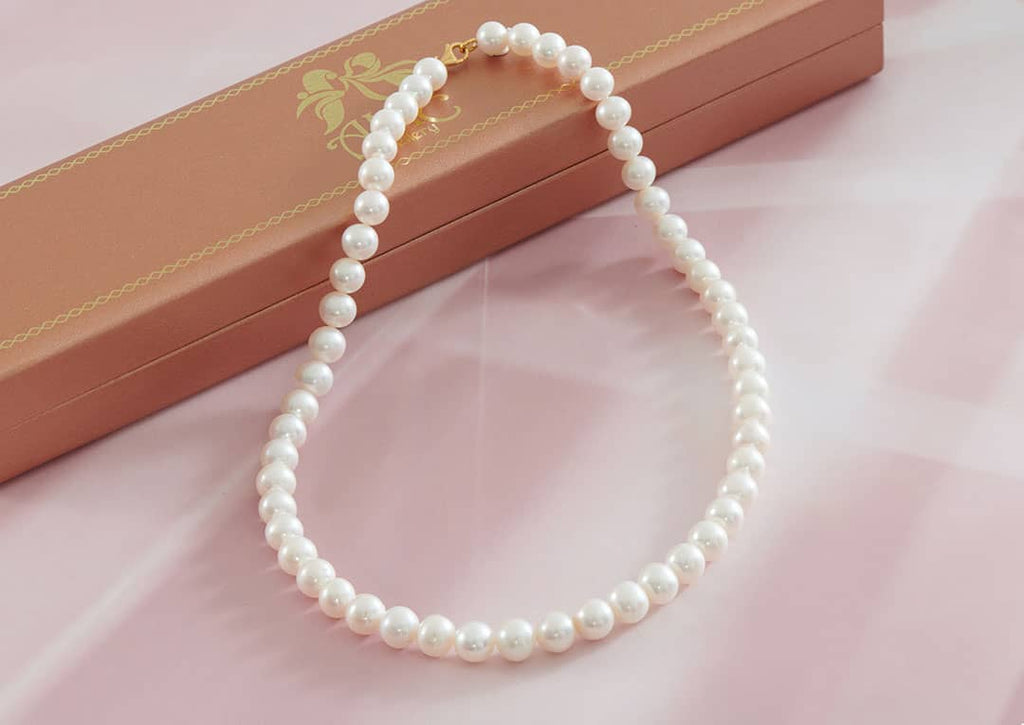 Vòng đeo cổ Chuỗi Ngọc trai nước ngọt trắng Fine White Freshwater Pearl Strand Necklace by AME Jewellery