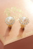Bông tai Ngọc trai White Freshwater Cultured Pearl Sunflower Earrings 14K Yellow Gold | AME Jewellery