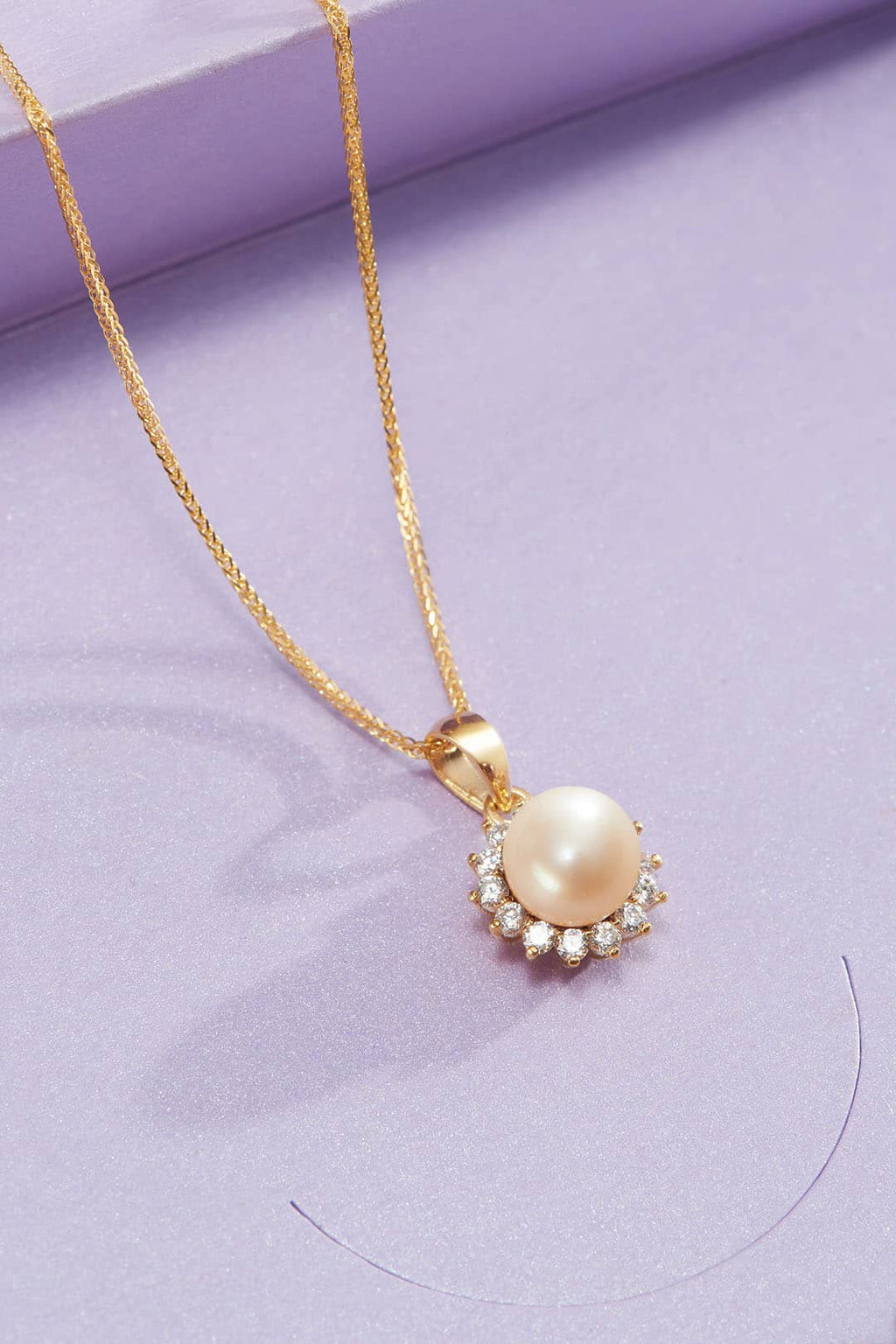 Mặt dây chuyền Vàng 14K Ngọc trai trắng White Freshwater Pearl Sunflower Pendant 14K Gold by AME Jewellery