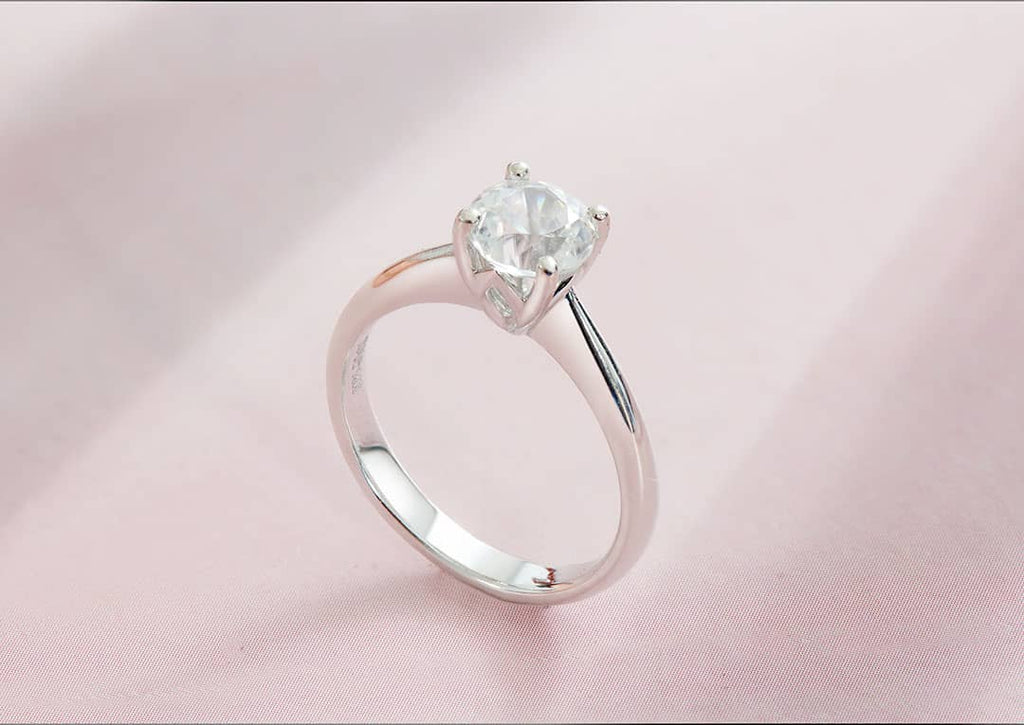 Nhẫn Vàng 14K Đá quý thiên nhiên White Zircon Gold Ring | AME Jewellery