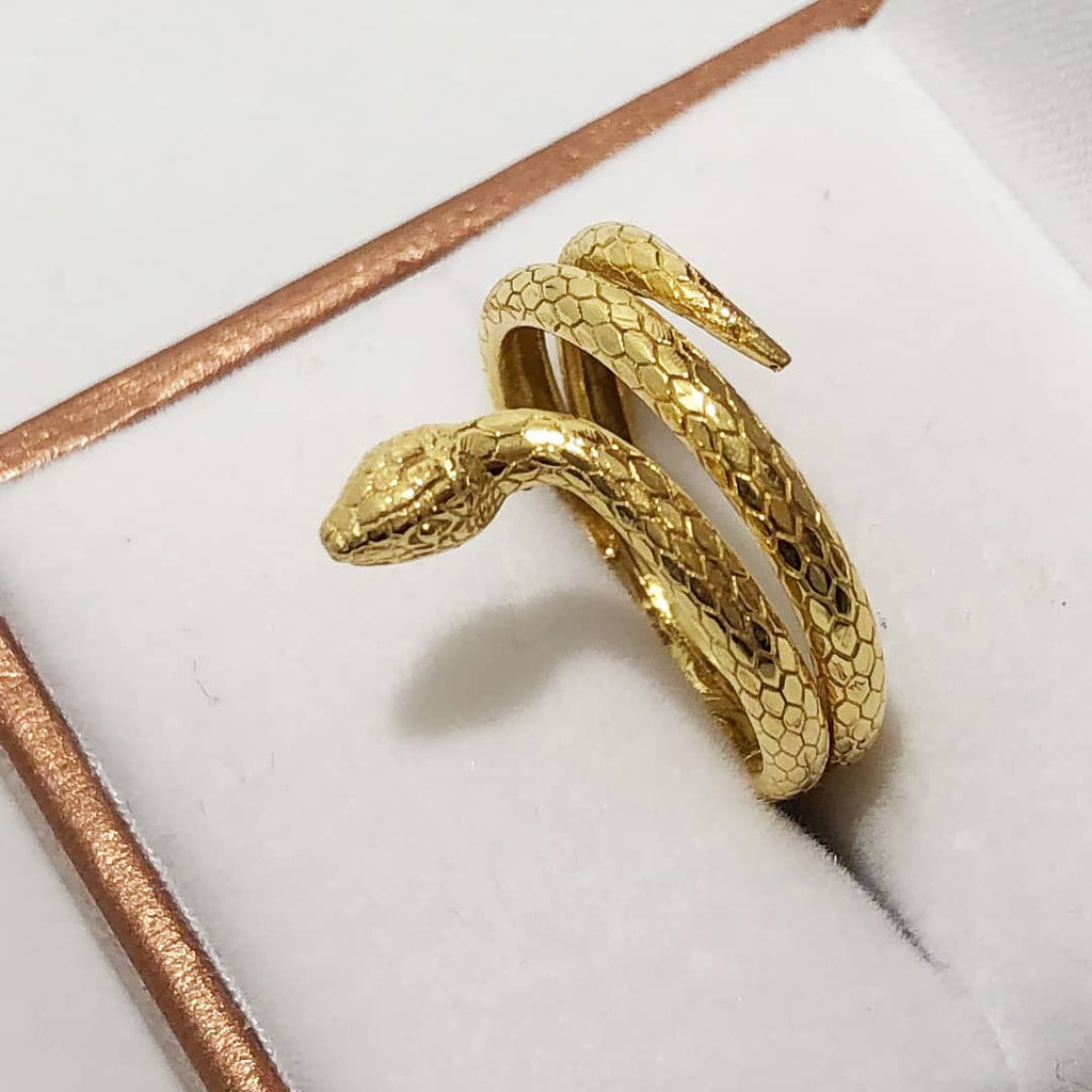 Nhẫn Nữ Rắn Vàng 14K | Women's Snake Gold Ring | AME Jewellery