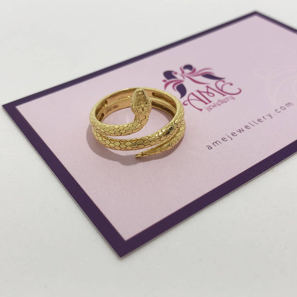 Nhẫn Nữ Rắn Vàng 14K | Women's Snake Gold Ring | AME Jewellery