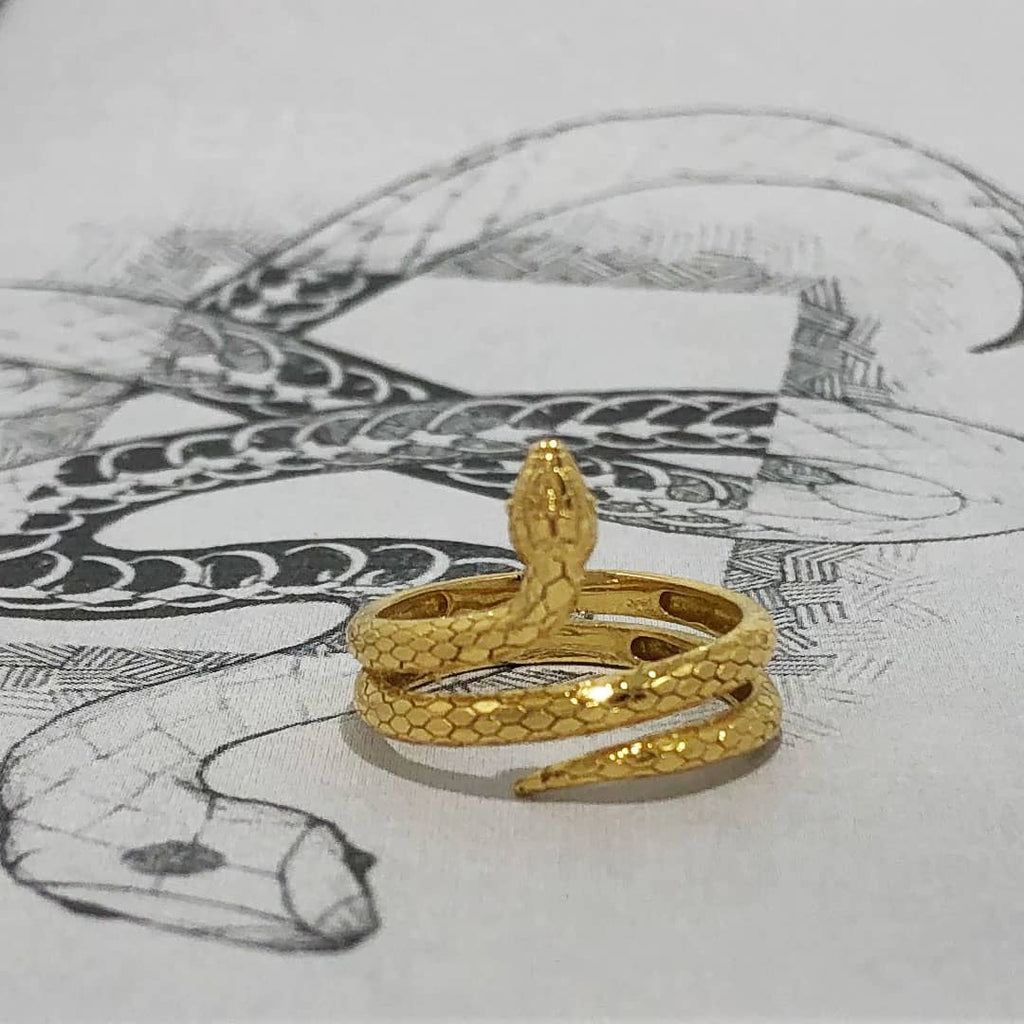 Nhẫn Nữ Rắn Vàng 14K | Women's Snake Gold Ring | AME Jewellery