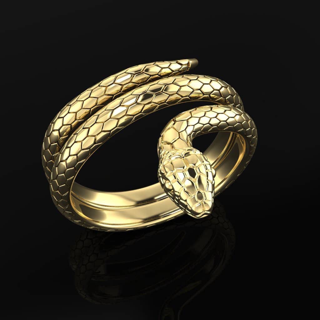 Nhẫn Nữ Rắn Vàng 14K | Women's Snake Gold Ring | AME Jewellery