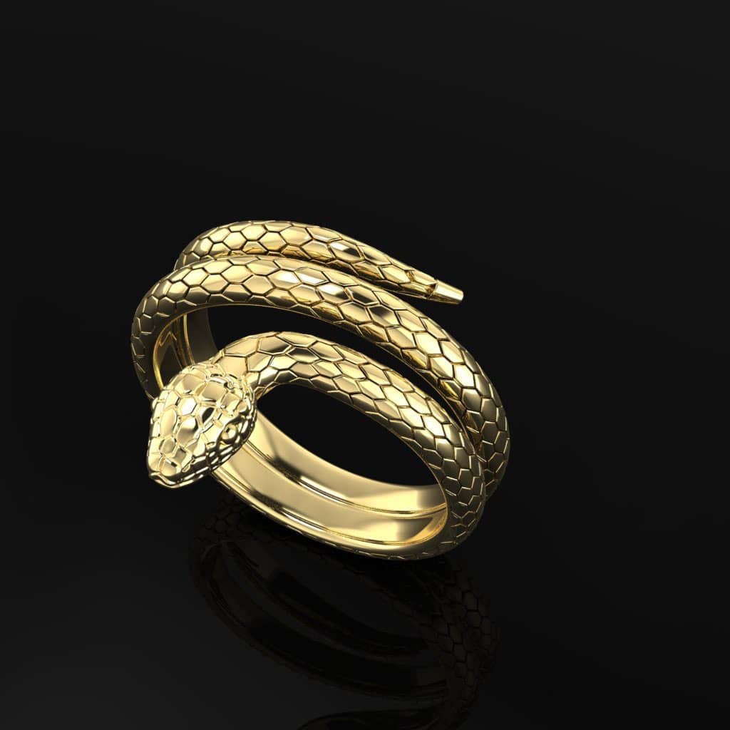 Nhẫn Nữ Rắn Vàng 14K | Women's Snake Gold Ring | AME Jewellery