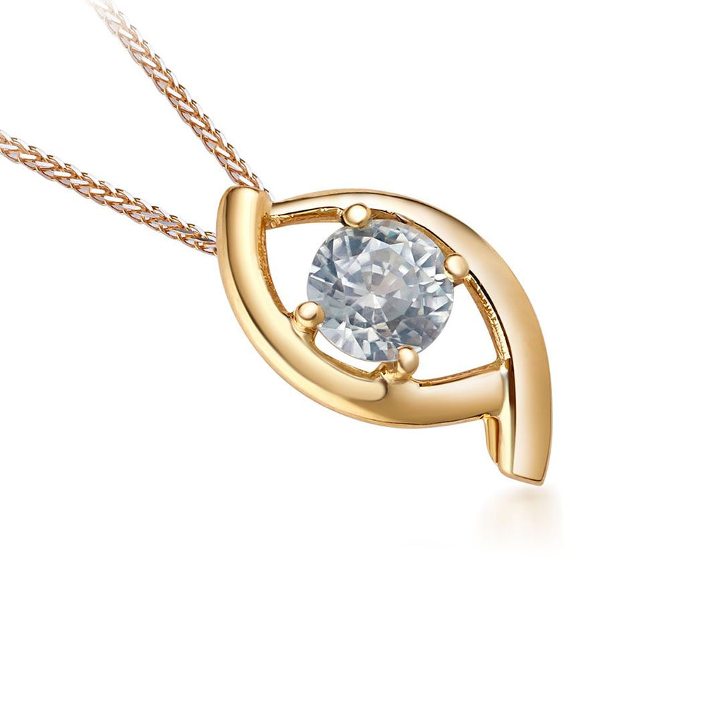 Light Blue Zircon Pendant in 14K Yellow Gold | AME Jewellery