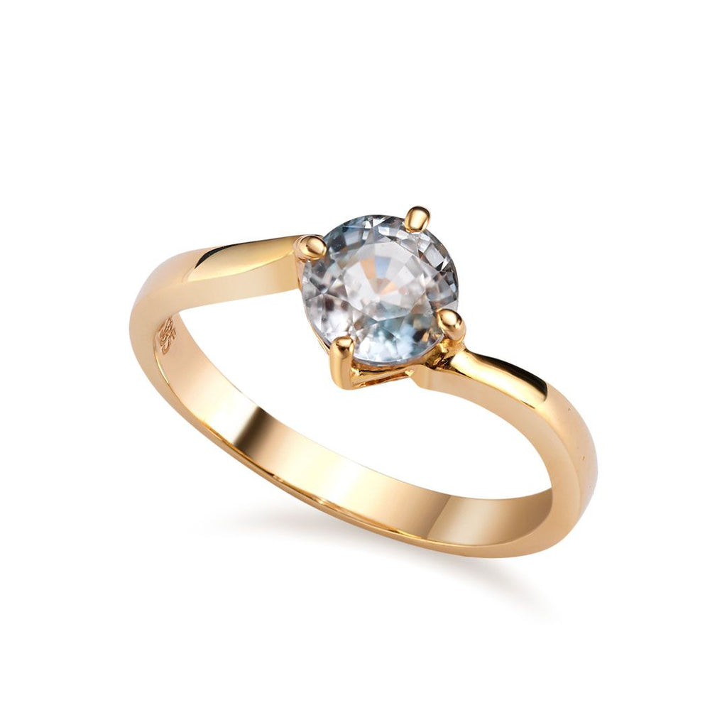 Nhẫn nữ Vàng Đá quý thiên nhiên Zircon Twist Ring in 14K Yellow Gold by AME Jewellery 