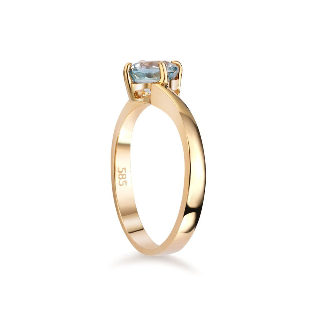 Nhẫn nữ Vàng Đá quý thiên nhiên Zircon Twist Ring in 14K Yellow Gold by AME Jewellery 